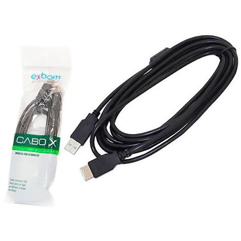 Cabo Extensor USB 2 0 Filtro Macho x Fêmea 2 metros Exbom CBX