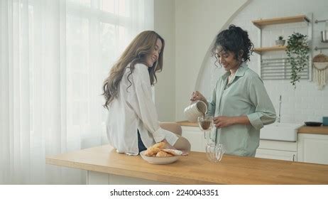 Lesbian Couple Having Coffee Images Stock Photos Vectors Shutterstock