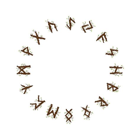 premium vector norse viking runes wooden circle