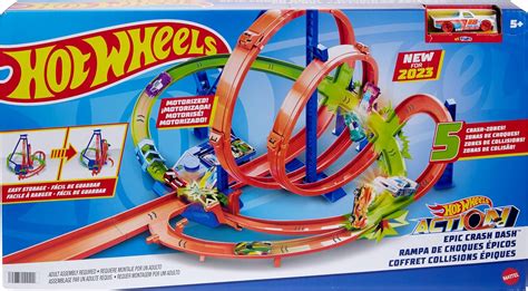Hot Wheels Juego De Pistas Epic Crash Dash Con Zonas De Choque Refuerzo Motorizado Y Auto