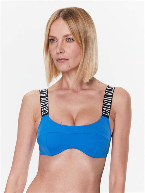 Calvin Klein Swimwear Góra od bikini KW0KW01964 Niebieski Modivo pl