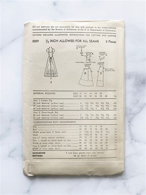 40s Advance 5014 34 Bust Ff Chemise Full Length Maxi Slip Lingerie Nightgown Peignoir WWII