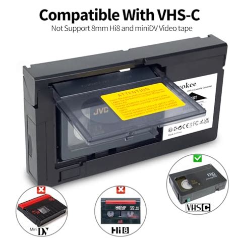 Hicopeet Vhs C Cassette Adapter Compatible With Vhs C Svhs Camcorders