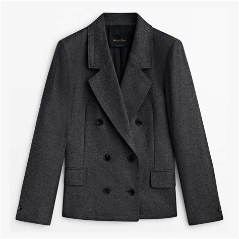 Massimo Dutti Double Breasted Wool Blend Suit