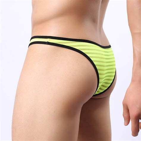 Update Men S Border Mesh Striped Briefs Spun Yarn Bikini Brief