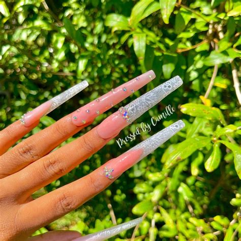 Nude Lace Wedding Press On Nails Luxury Press On Nails Fake Nails Glue On Nails XL Nails Long