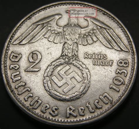 Third Reich Silver Coin 2 Reichsmark 1938 B