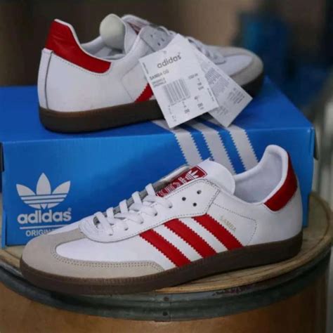 Jual Sepatu Sneakers Adidas Samba New Merah Putih Sepatu Casuall Adidas