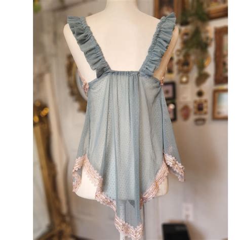 HANDMADE By Me Baby Blue Sheer Lingerie Top With Depop