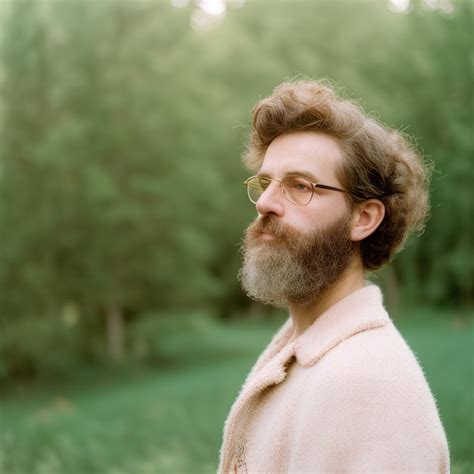 Premium Photo A Man With A Beard And Glasses Is Wearing A Denim Shirt