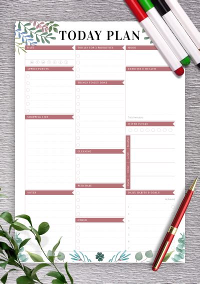 Today Plan Template – Focus, Prioritize & Get Things Done