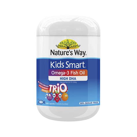 NATURE'S WAY Kids Smart Omega-3 Fish Oil Trio 180 Capsules | WholeLife
