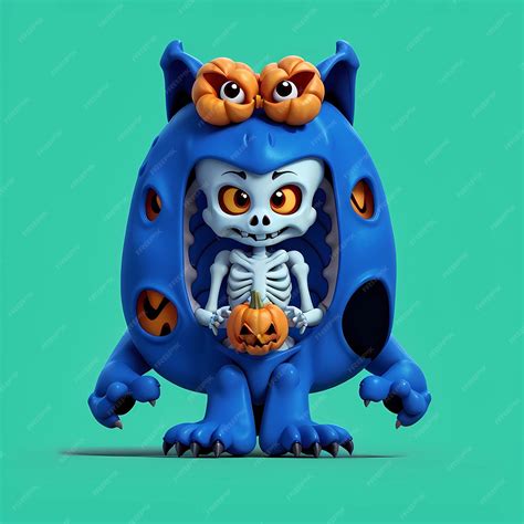 Premium Ai Image 3d Animation Style Cute Skeleton Riding Skeleton