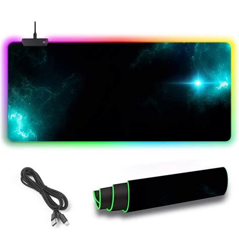 Roxooze RGB Gaming Mouse Pad Large, Desk Mat with 13 Led Lighting Modes ...