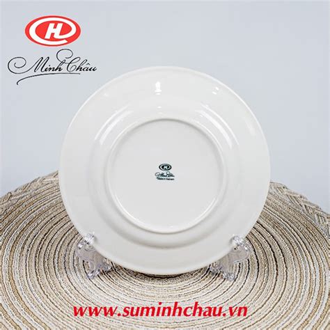 Đĩa Bằng Sứ Trắng Minh Châu 18cm - MC-D07