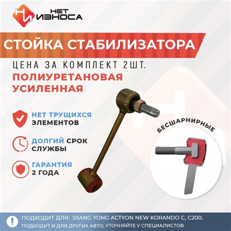 Стойки стабилизатора полиуретановые усиленные задние NL321-2 Ssang Yong ...
