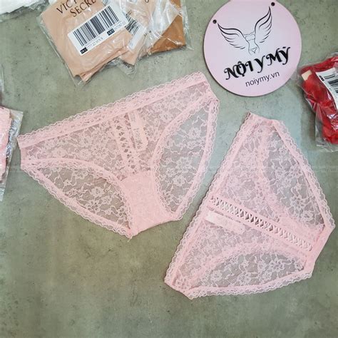 Quần lót Victorias Secret bikini ren phía sau đan dây màu hồng nhạt 415855qcj Nội y Mỹ