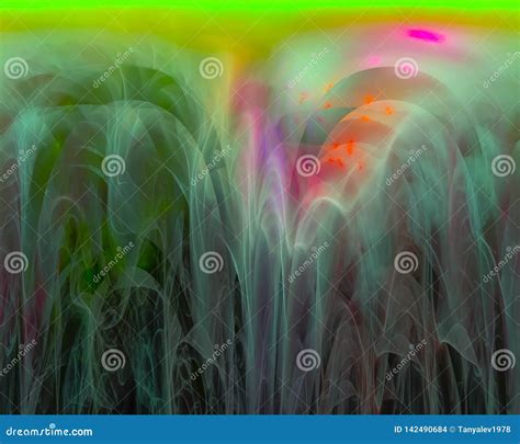 Abstract Fractal Curve Flow Effect Magic Flow Stock Illustration