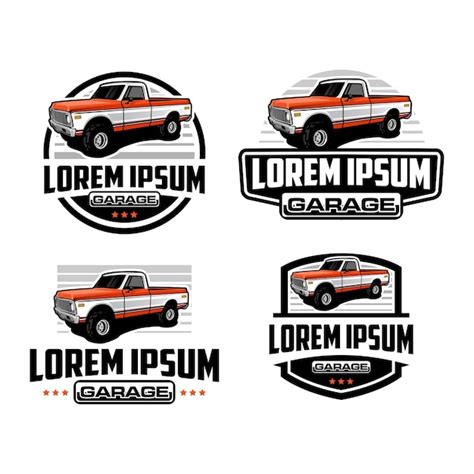 Premium Vector Pick Up Truck Truck Badge Logo Template