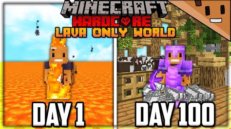 I Survived Days In A Lava Only World In Hardcore Minecraft Here