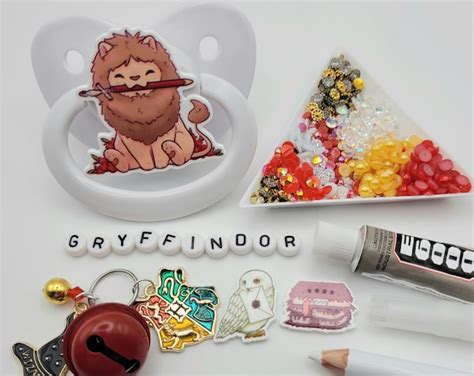 Diy Deco Kit Gryffindor Diy Paci Kit Adult Pacifier Deco Adult Paci Etsy