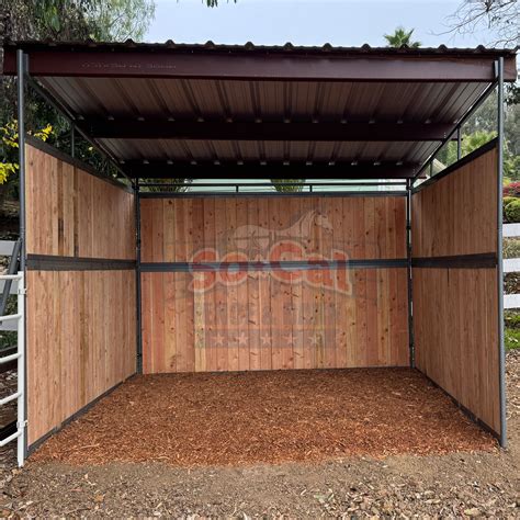12x12 Loafing Shed (3 Walls) Wood Not Included | SoCal Fence and Barn