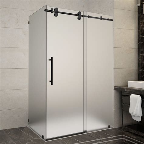 Aston Langham 44 X 75 Single Sliding Frameless Shower Door Oil Rubbed