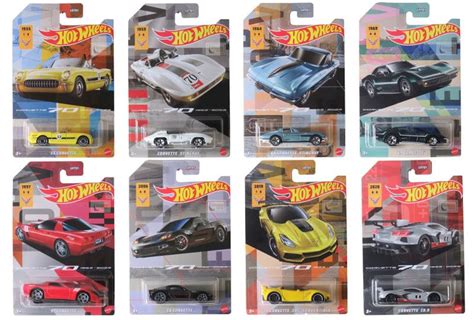 Coleção Completa Miniaturas Série Corvette Anos Hot Wheels Mattel Carrinho