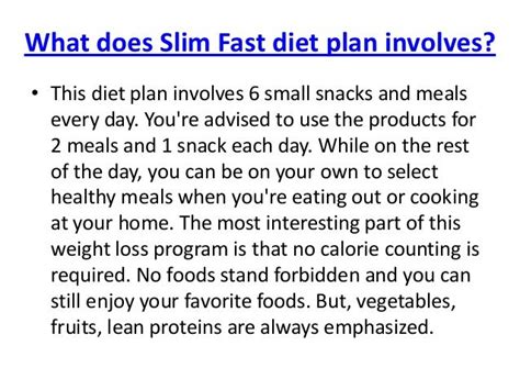 Slim fast diet plan