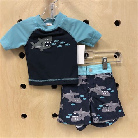 Embroidered Shark Swim Set – Little Bird