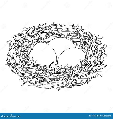 Empty Bird Nest Clip Art Black And White