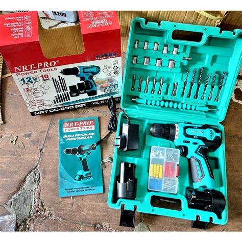 Jual NRT Pro DC330 12V NEW SET Aksesoris Bor Cordless Screwdriver Drill