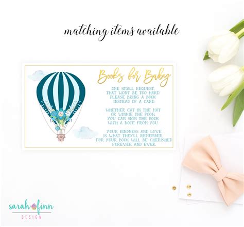 Hot Air Balloon Baby Shower Invitation Up Up And Away Etsy