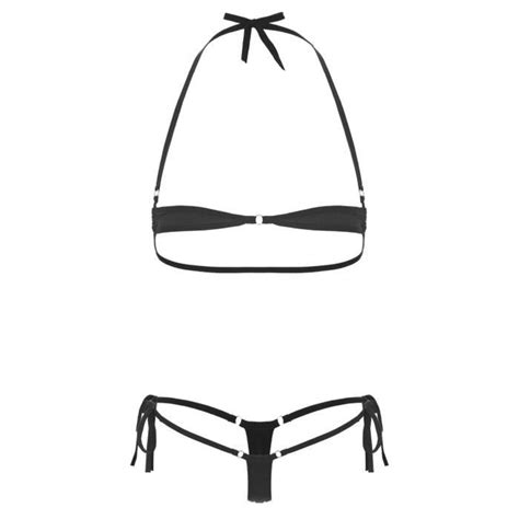 Iixpin Ensemble Lingerie Femme Sexy Micro Bikini Ficelle Dos Nu Thong G String Halter Neck Bra