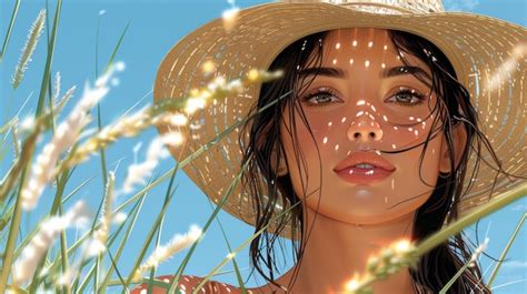 Premium Photo A Brunette Sunbathes In The Open Air Around Cacti And Vegetation
