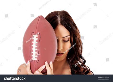 Beautiful Nude Woman Holding American Football Stock Photo 535059298 Shutterstock