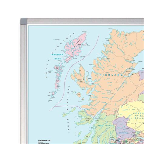 Ireland Political Map Ireland Wall Map With Roads And County Borders