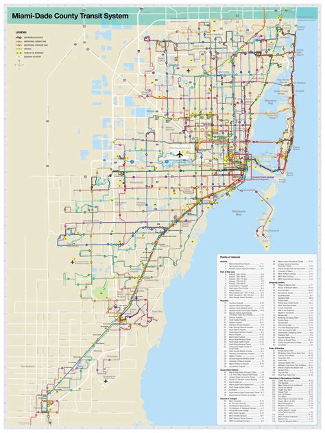 Mapa Del Metrorail Del Transporte Público De Miami Dade