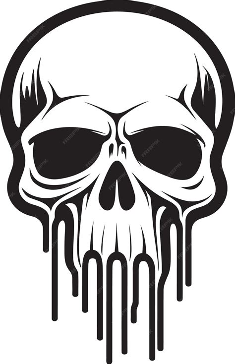 Premium Vector Ebon Exudate Black Logo Design With Slime Skull Ooze