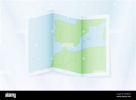 Gibraltar Map Folded Paper With Gibraltar Map Vector Illustration