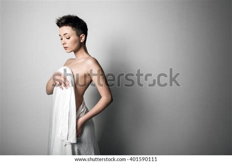 Naked Girl Wrapped Sheet Stock Photo Shutterstock
