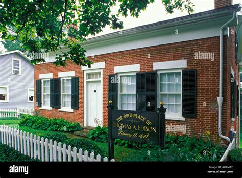 Birthplace Of Thomas Edison In Milan Of Erie County Ohio Stock Photo