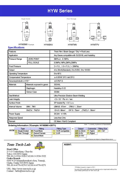 Tem Tech Gem Tech Hyw系列压力传感器 高纯压力传感器 阿里巴巴