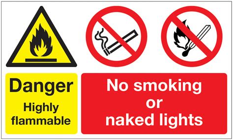 Danger Highly Flammable No Smoking Naked Lights Signs Seton