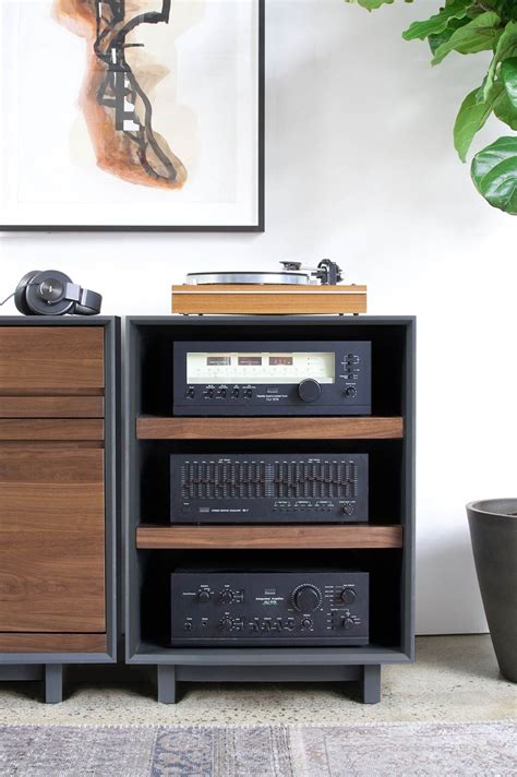 Aeroaudiorackwithrecordstorage Hifi Furniture Audio Rack
