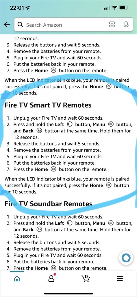 Fire TV Remote not controlling Fire TV Smart TV (Toshiba)