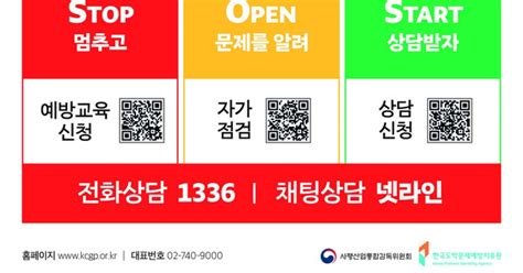 한국도박문제예방치유원 청소년 도박문제 원스톱 서비스 도박sos 사업 운영
