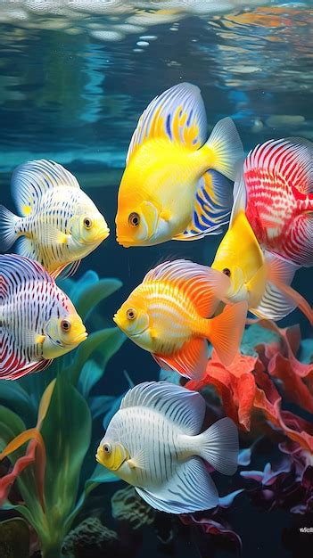 Premium AI Image | a colorful fish tank with tropical fish in the water.