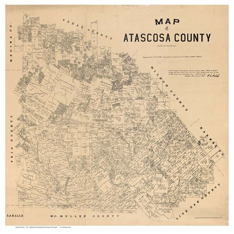 Atascosa County Texas 1879 Old Map Reprint Old Maps