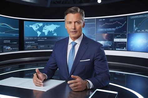 premium photo male news presenter speaking  breakthrough